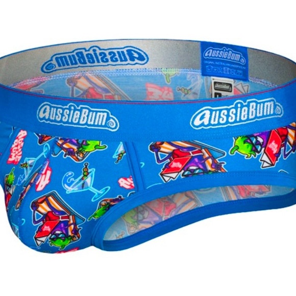 Aussiebum Eggplant Chillin’ Briefs Bright Blue L34-35” - Picture 2 of 4